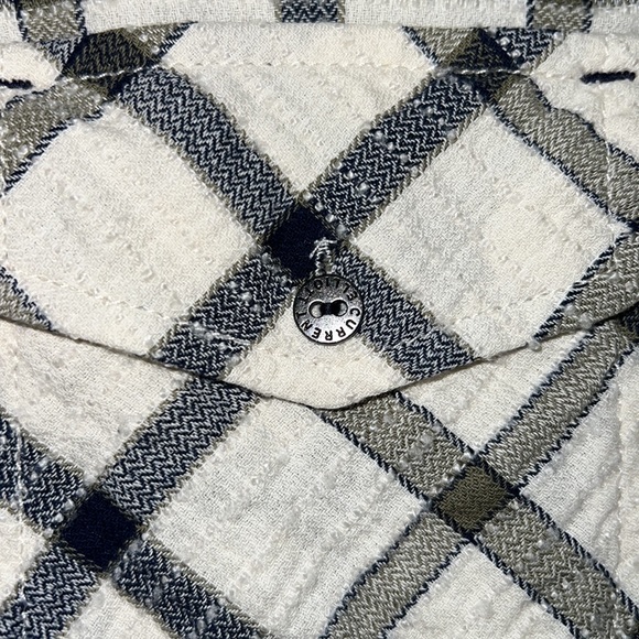 CURRENT ELLIOT Perfect Shirt in Gable Green Woodland Textured Plaid Shirt Size 1 - Picture 8 of 15